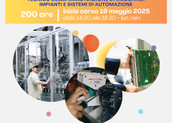 Corso gratuito "Reskilling GOL3" - Tecnico della manutenzione di macchine, impianti e sistemi di automazione 200 ore Inizio corso 19 maggio 2025 dalle 14.30 alle 18.30 lun./ven. Voucher GOL - CODICE OPAL GOL22-3-101/013